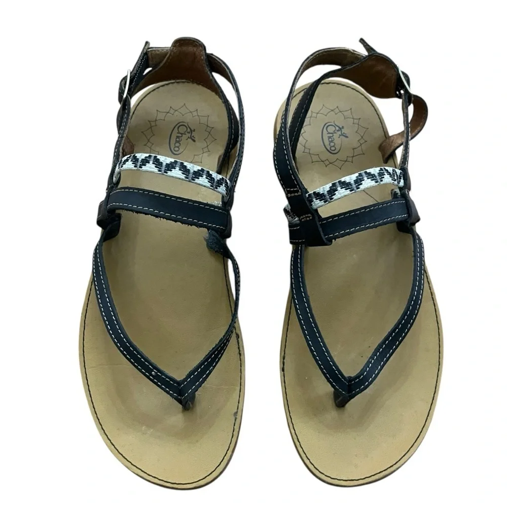 Chaco’s Women’s Loveland Dolman Black Leather Webbing Adjustable Sandal SZ 7 - Picture 8 of 12